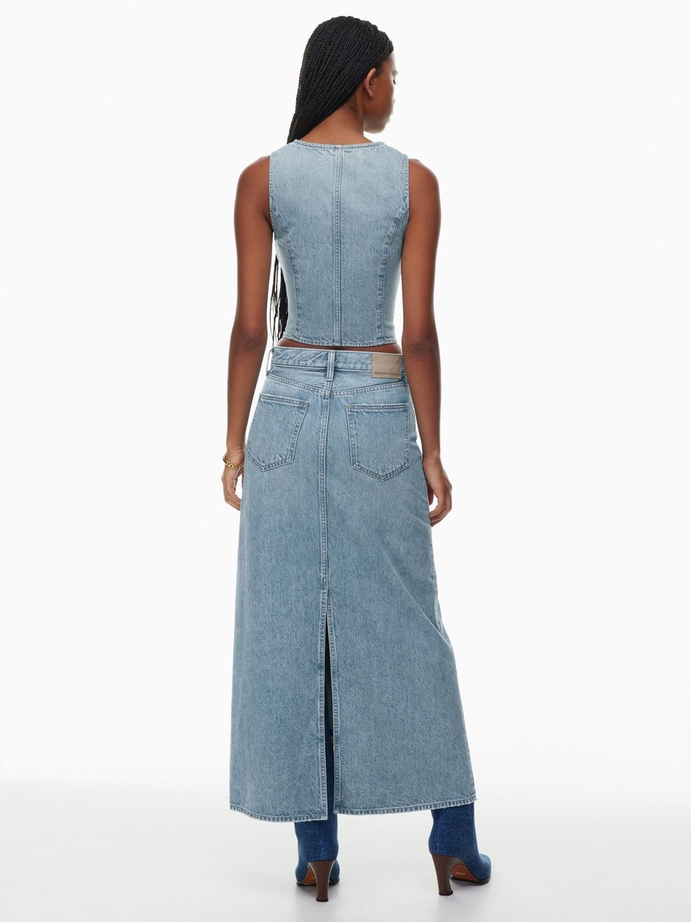 Denim Forum ’90s Pencil Maxi Jean Skirt Size 26 💙
